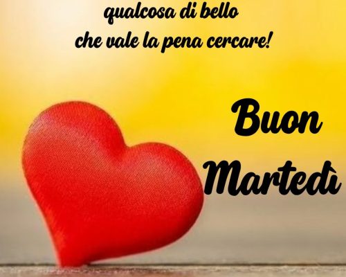 Ogni giorno nasconde qualcosa di bello che vale la pena di cercare. Buon martedì