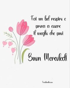 Fai un bel respiro e prova a essere il meglio che puoi. Buon mercoledì