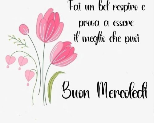 Fai un bel respiro e prova a essere il meglio che puoi. Buon mercoledì
